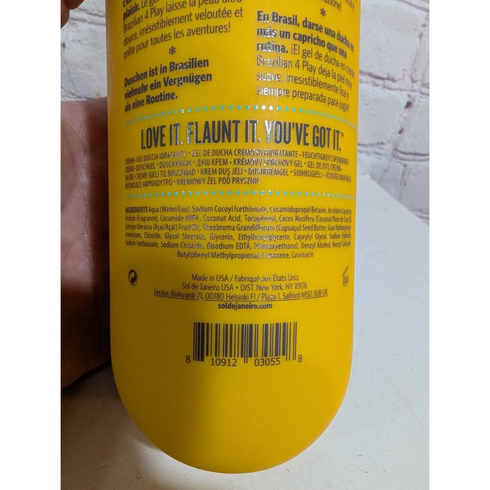 Sol de Janeiro Brazilian 4 Play Moisturizing Shower Cream-Gel 13 oz / 385 ml NEW - Picture 5 of 8